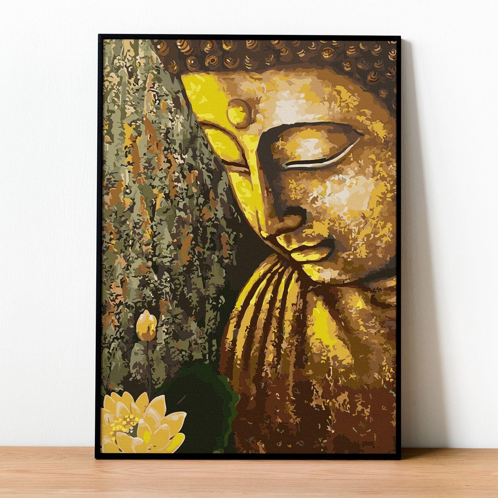 ✅Tranh số hóa Phật sen vàng đã căng khung 40x50cm