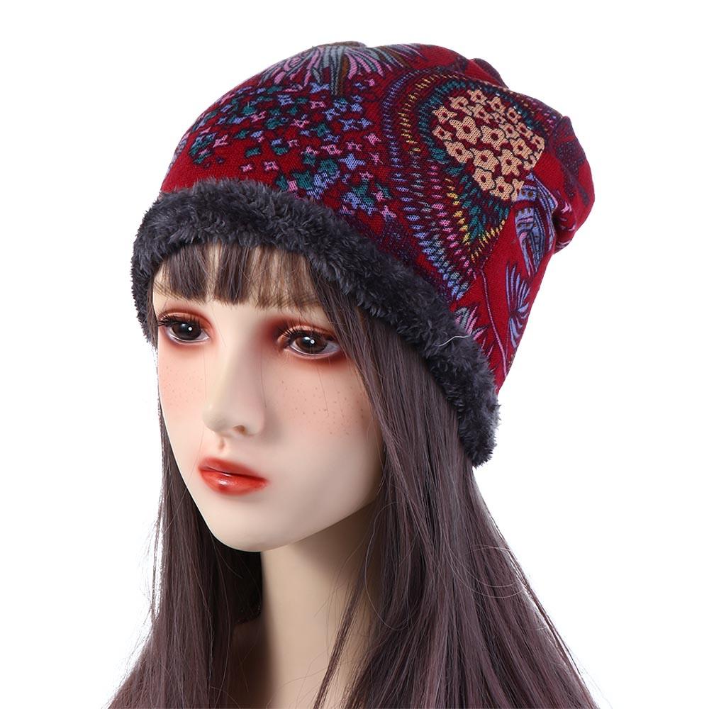 Nón Trùm Đầu Mềm Giữ Ấm Mùa Đông Đa Năng In Họa Tiết Hoa Dành Cho Nữ BACK2LIFE