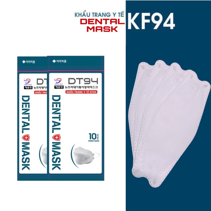 Khẩu trang y tế 4D KF94 4 lớp có giấy lọc kháng khuẩn, chống bụi thùng 50 chiếc - Dental Mask