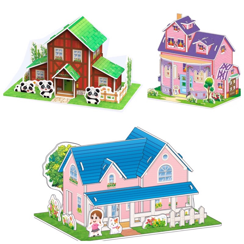 Đồ Chơi Giáo Dục Mô Hình Lắp Ráp 3D Bằng Giấy Bìa Xốp Cho Bé - Nhà Của Bé