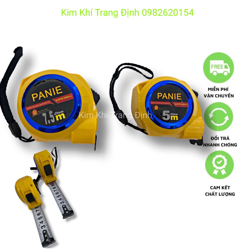 Thước Cuộn Mét Dây Rút Thép PANIE Siêu Cứng Cao Cấp Đa Năng 3m, 5m, 7.5m