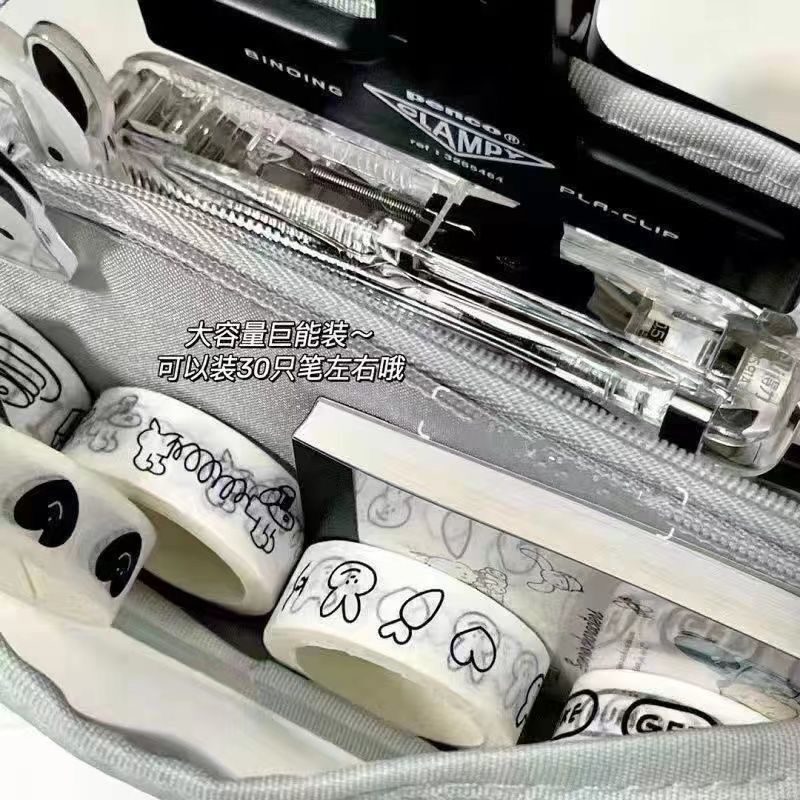 Hộp Đựng Bút Hai Ngăn Trong Mờ Sức Chứa Lớn Ohaya Pochacco Giá Đỡ