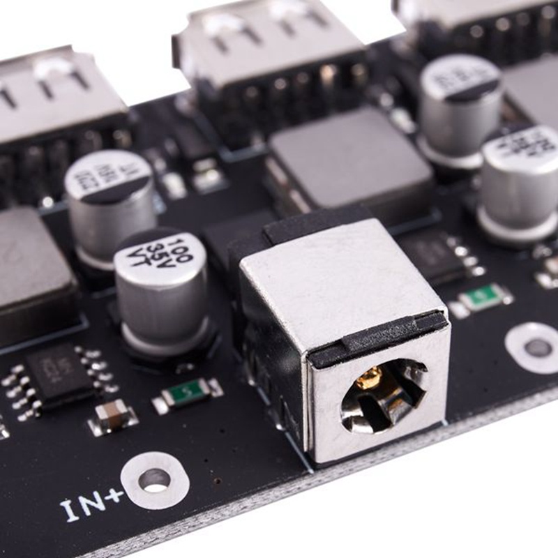 Qc3.0 QC2.0 Bảng mạch sạc nhanh USB 4XUSB Cổng DC-DC Bộ chuyển đổi DC12V-30V sang DC Mô-đun mạch sạc 3-12V