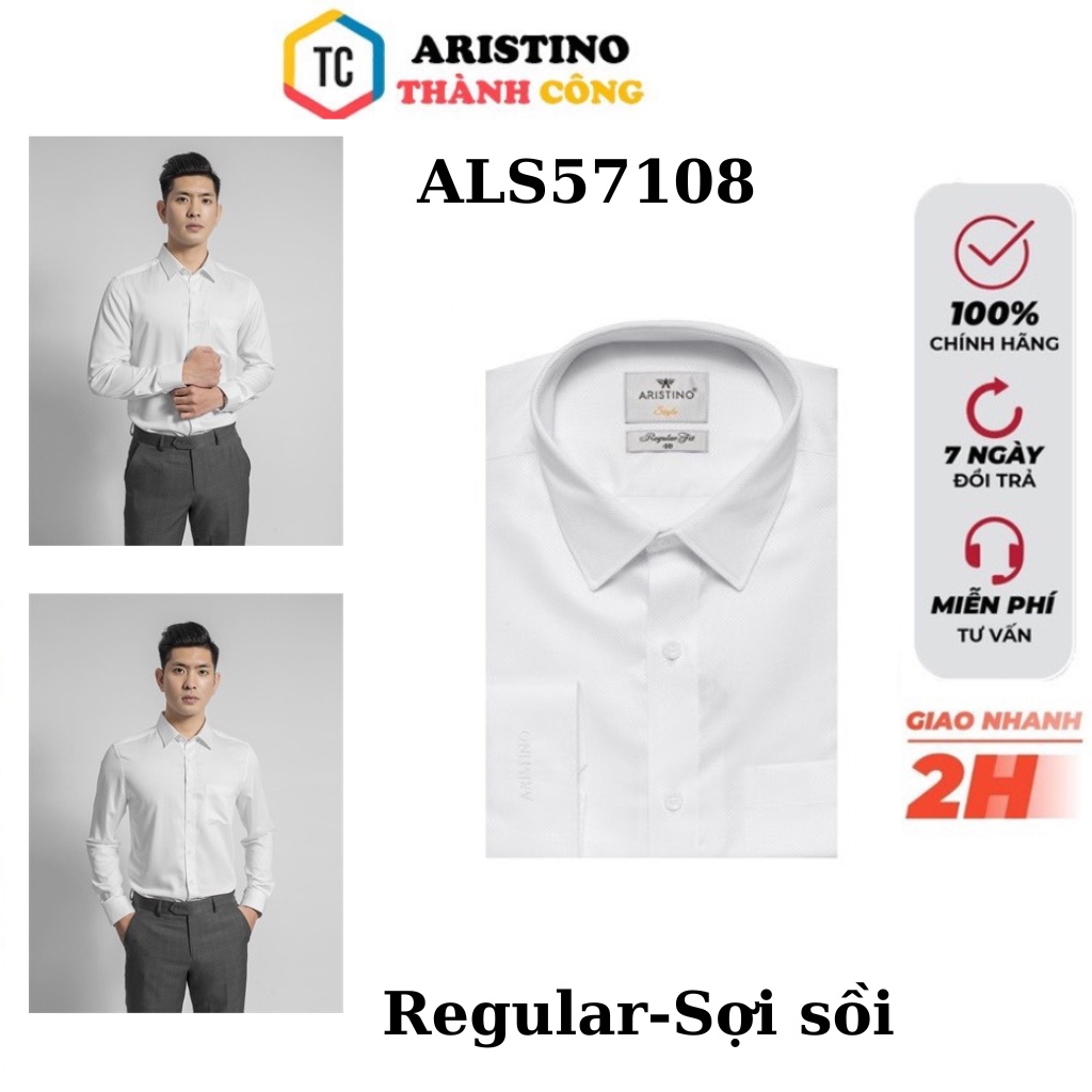 Áo sơ mi nam dài tay sợi sồi trắng họa tiết chìm from regular ALS57108