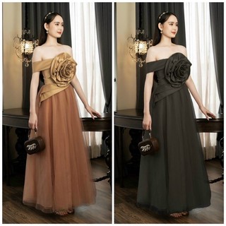 ĐẦM LƯỚI BẸT VAI XOẮN HOA HỒNG