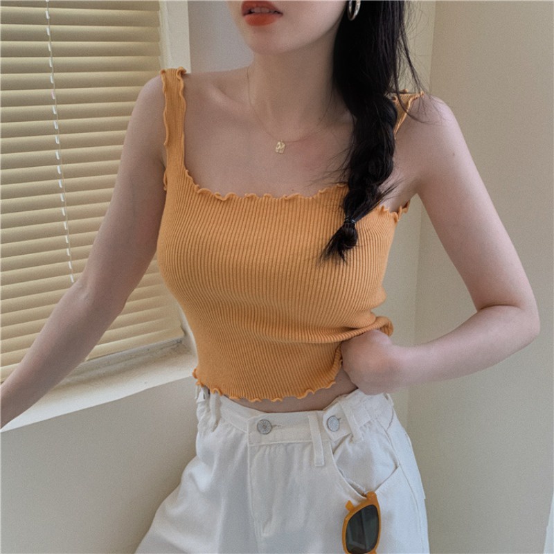 ZHELIHANGFEI Áo Dệt Kim Sát Nách Hở Eo Quyến Rũ Thời Trang Cho Nữ