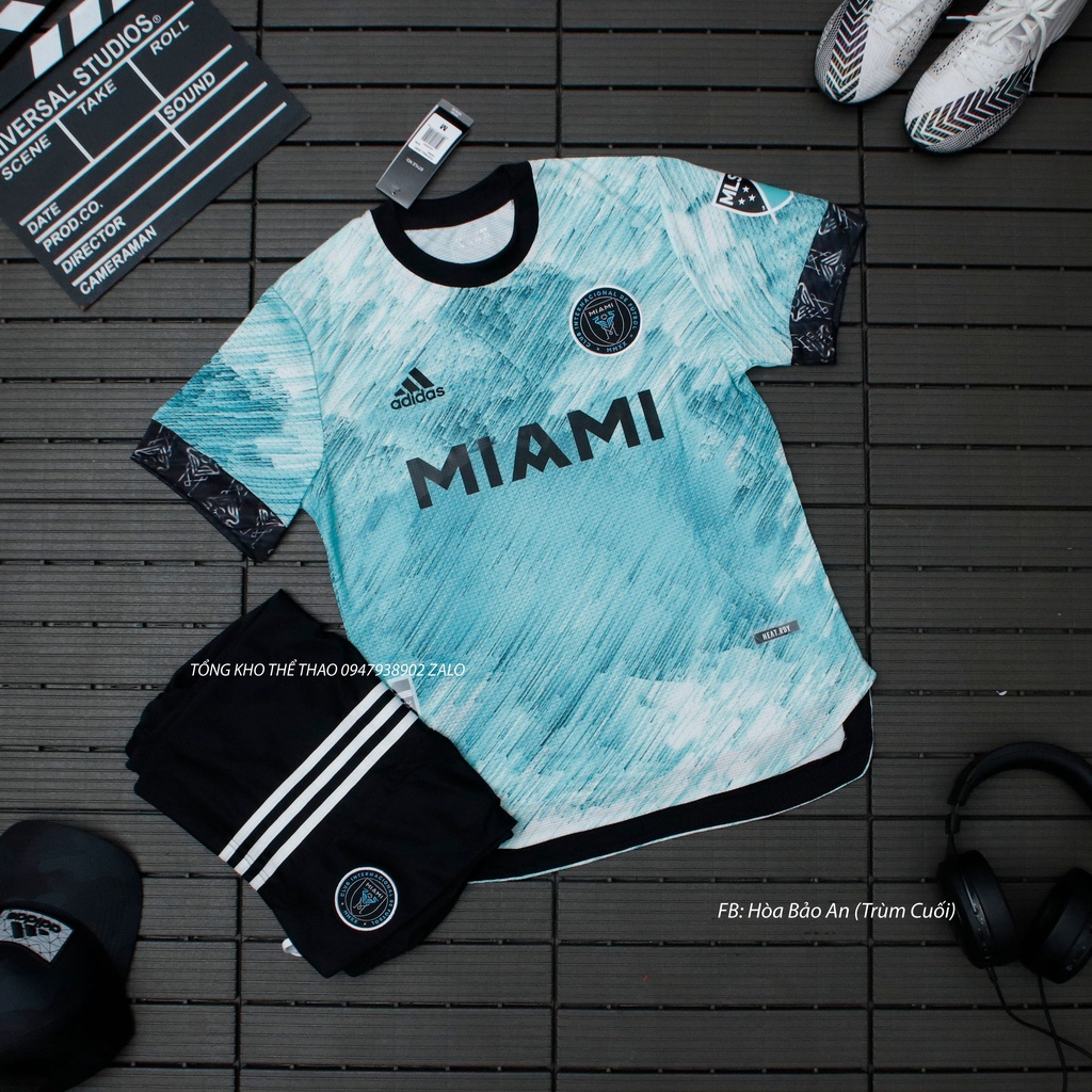 Set Bộ Thể Thao Nam Quần Áo Đá Banh Inter Miami 2024 Màu Đen mùa giải mới - Chuẩn Mẫu Thi Đấu - Vải Polyester Gai Thái