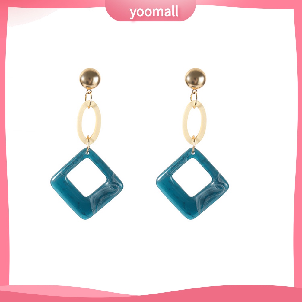 Bông Tai Hình Thoi Tròn Phong Cách Vintage Dành Cho Nữ