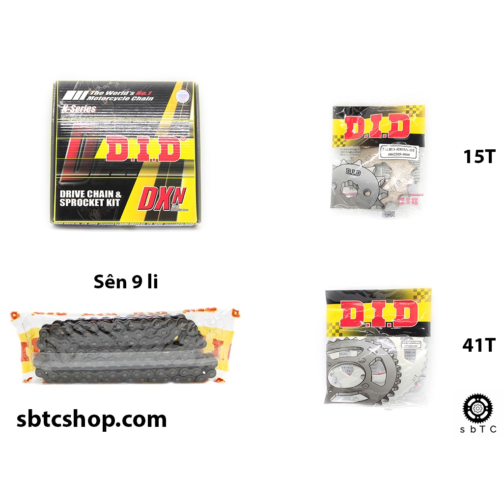 NSD Nhông sên dĩa DID 9 li ly Yamaha Taurus chính hãng Thái Lan