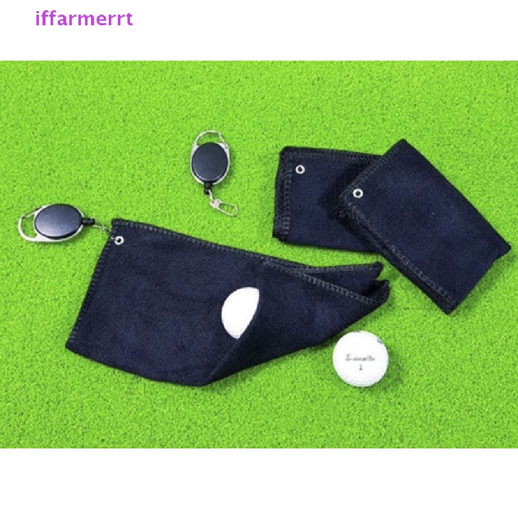 Khăn Lau Bóng Golf Mini Hình Vuông Kèm Móc Khóa Có Thể Thu Gọn Tiện Dụng