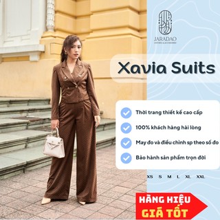 Vest blazer quần suông ống rộng cạp cao thời trang công sở hiện đại thiết kế Retro Âu Mỹ - JARADAO - X