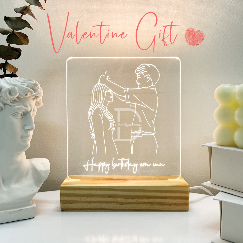 Đèn Ngủ Led 3D Đế Gỗ Khắc Theo Yêu Cầu - Dailyme.mint | BigBuy360 - bigbuy360.vn