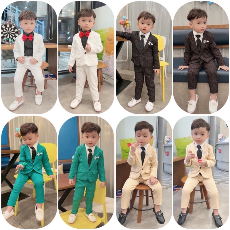 Bộ vest bé trai 5 chi tiết 23-26kg