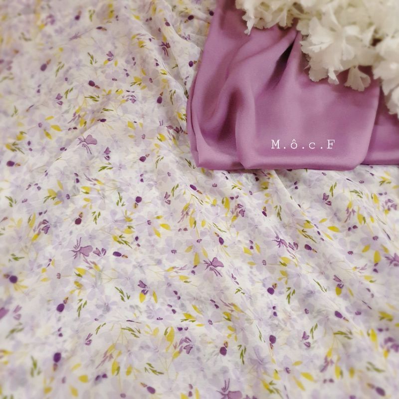 Vải voan chiffon hoa nhí