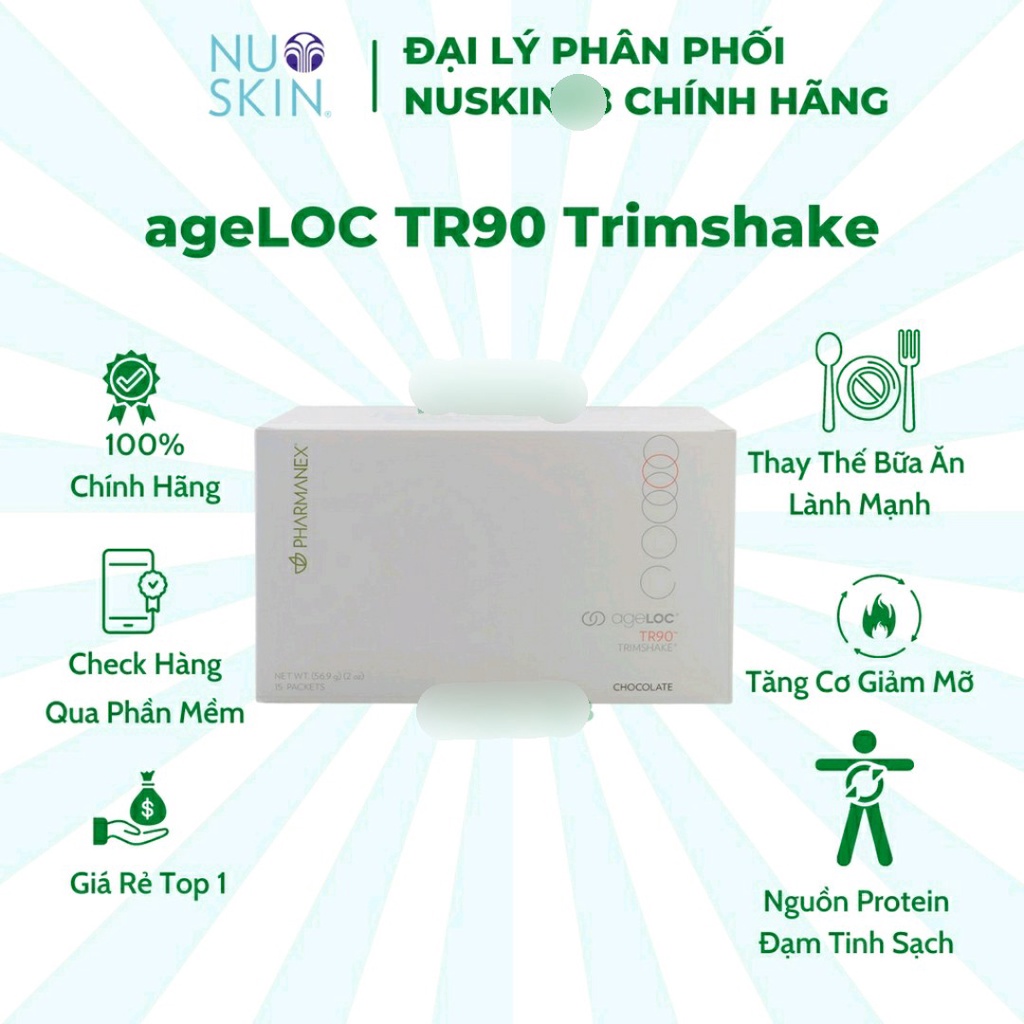 Thực Phẩm Bổ Sung ageLOC TR90 TrimShake Nu Skin, Kích thước 15 gói/hộp; 53,3 g/gói