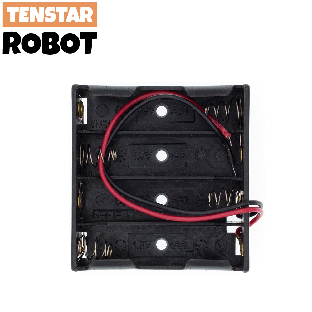 Hộp Đựng Pin AA / 18650 Bằng Nhựa Màu Đen Có Dây Dẫn 3.7V / 1.5V