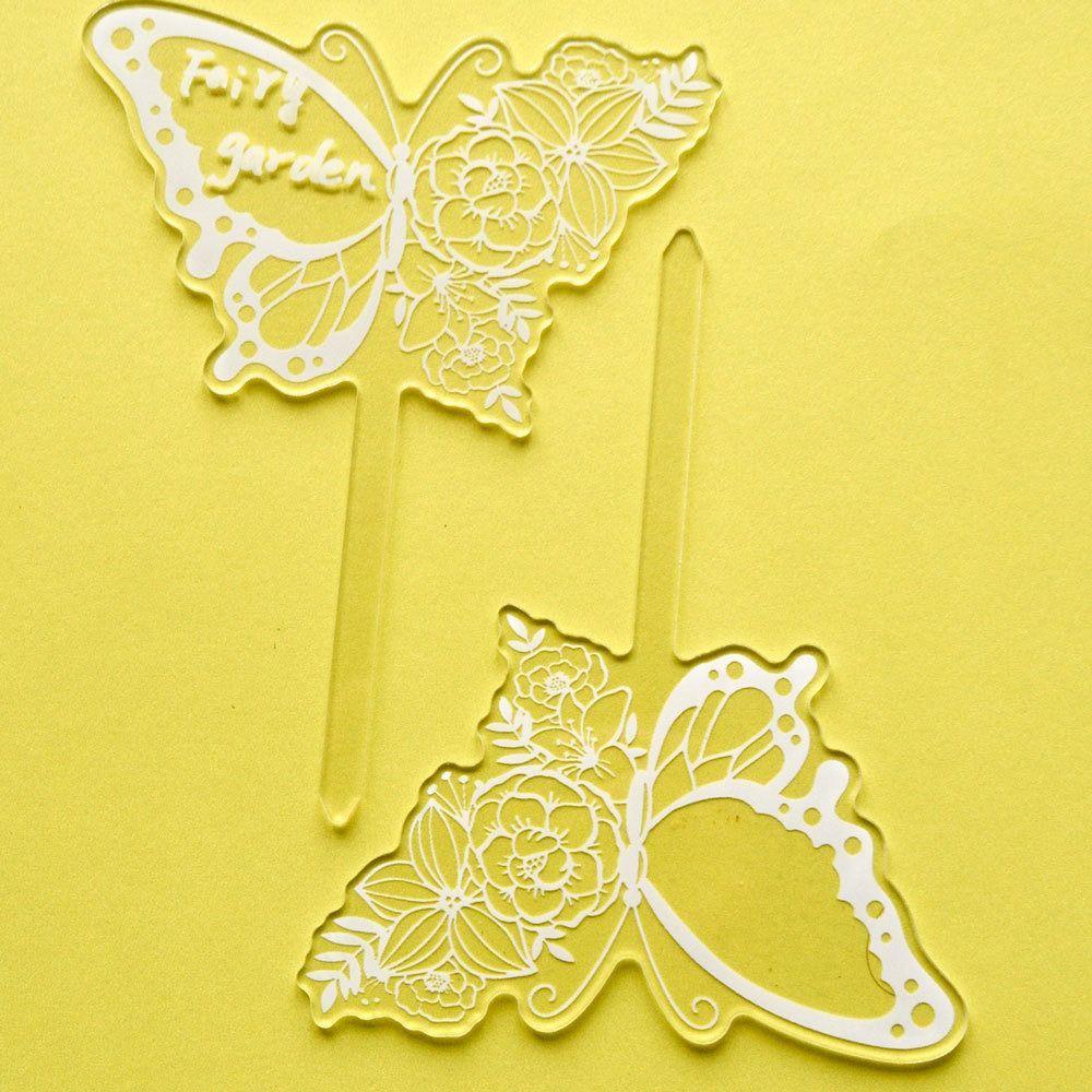 LEISURE Set 6 Thẻ Tag Hình Bướm Bằng Acrylic Chất Lượng Cao Dành Cho Vườn Nhà
