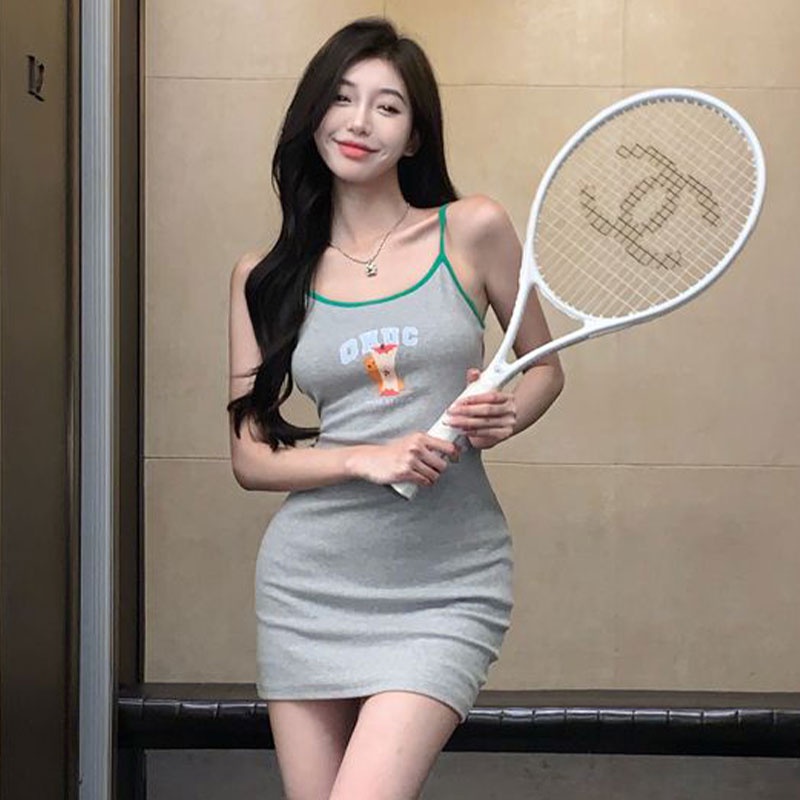 Đầm XINLANYASHE hai dây dáng ôm thời trang 2023 gợi cảm dành cho nữ