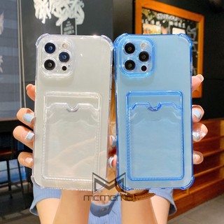 Ốp Điện Thoại TPU Mềm Trong Suốt Chống Sốc Có Ngăn Đựng Thẻ Cho iPhone 12 11 Pro X XR XS Max