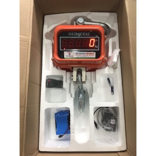 Cân treo điện tử ocs a 3t/ 5t/ 10t, móc cẩu thép xoay 360 độ có khóa an toàn, remote hồng ngoại điều khiển