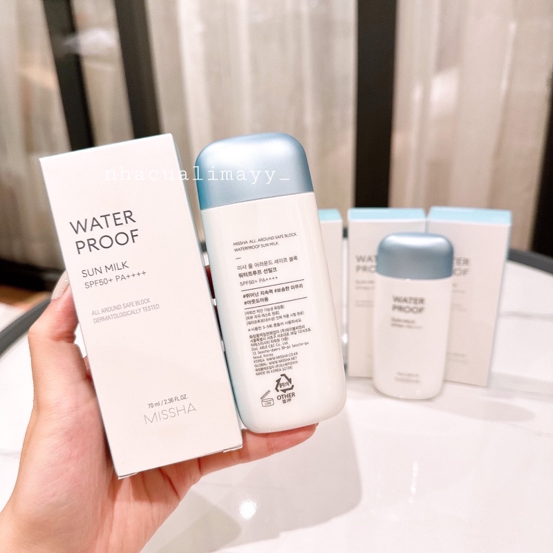 Kem chống nắng Missha All Around Safe Block Water Proof Sun Milk SPF50+ PA++++ 70ml