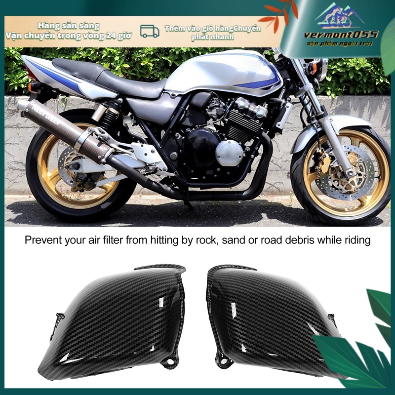 Có thể bán buôn 2 cái Bộ chế hòa khí Nắp bên bằng sợi carbon Phong cách thay thế ABS cho CB 400 CB400 VTEC 1999‑2007 Vermont055 Hàng giao ngay