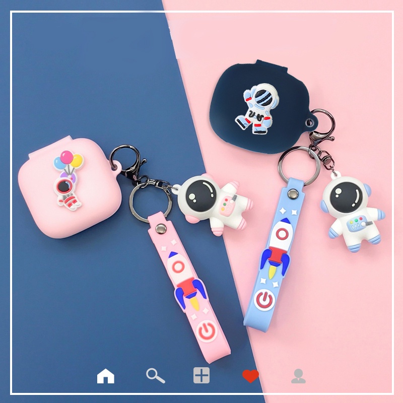 Vỏ Bảo Vệ Hộp Sạc Tai Nghe Samsung Galaxy buds live / buds2 Pro Bằng Silicon Họa Tiết Phi Hành Gia / Thỏ Dễ Thương