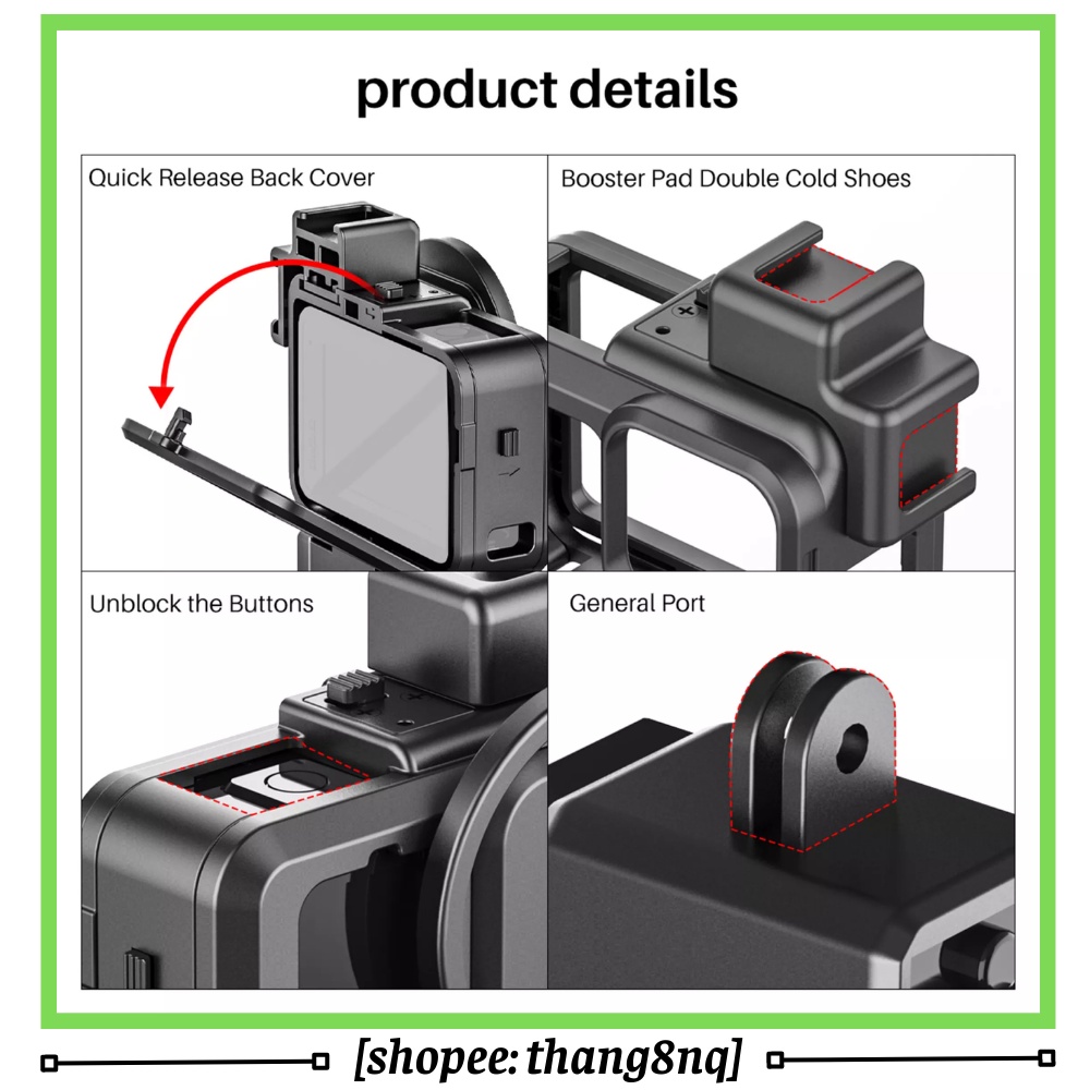 Ulanzi G9-4 Khung nhựa vlog cho Gopro 9