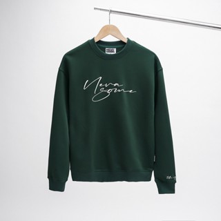 [Xả Hàng] Áo Sweater local brand NEVASOME Take My Hand Xanh Rêu Cotton Nỉ Bông Form Rộng Nam Nữ Oversize