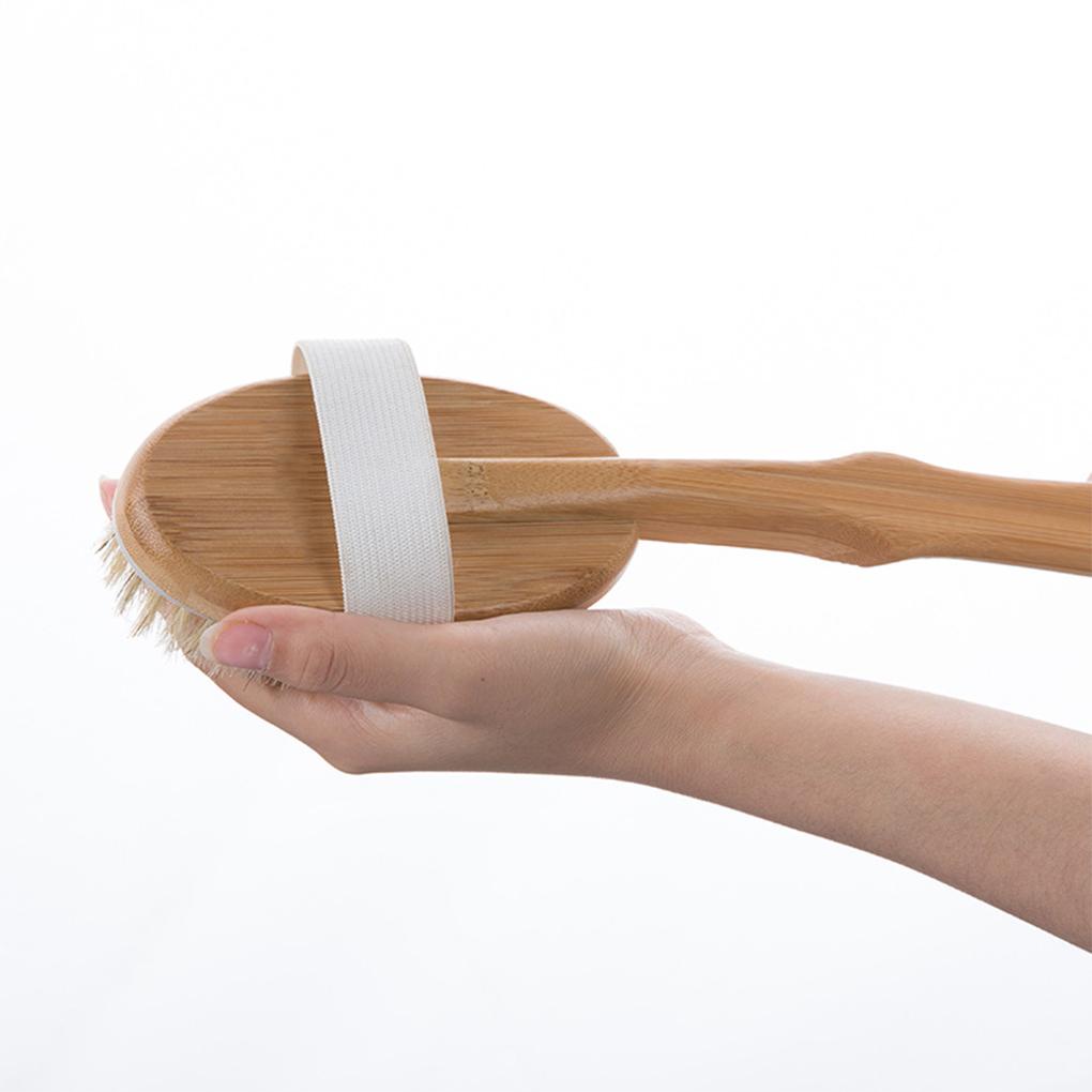 Bàn Chải Vệ Sinh Nhà Tắm Cán Dài Bằng Tre Tiện Dụng