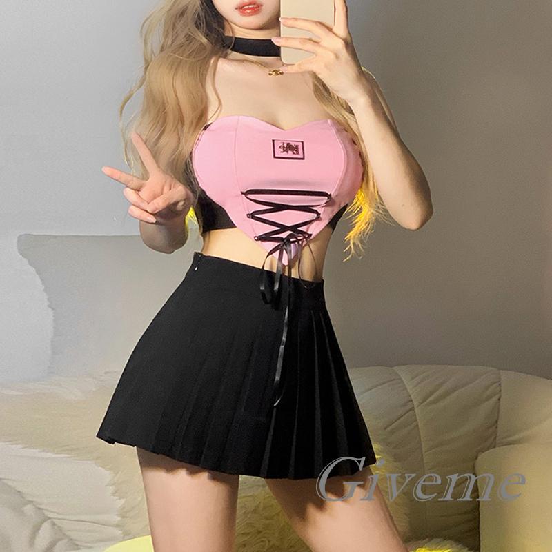 Áo Croptop Không Tay In Chữ Thời Trang Cho Nữ