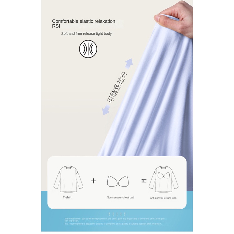 Bộ Đồ Ngủ Tay Dài Có Đệm Ngực Thiết Kế Đơn Giản Thời Trang Xuân Thu Cho Nữ