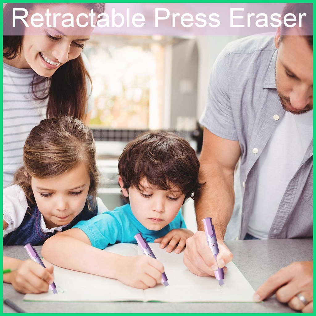 Gôm Tẩy Bút Chì Dạng Nhấn Thu Gọn Được Thiết Kế Dễ Thương Cho Bé