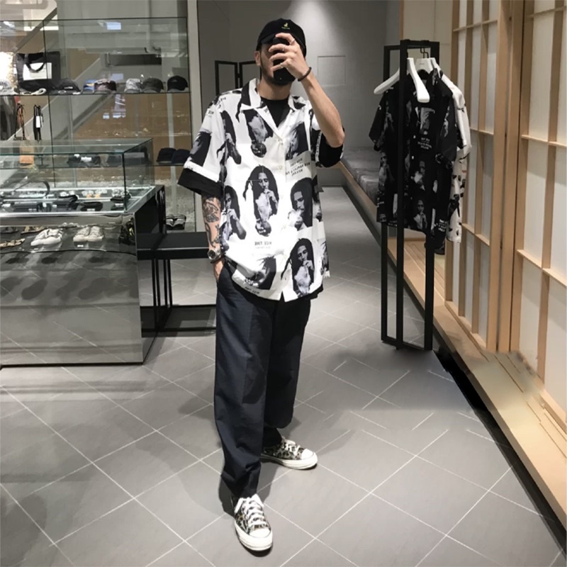 Wacko Maria - Áo sơ mi ngắn tay vintage unisex 01