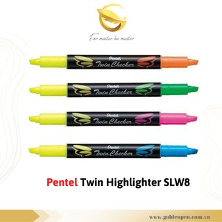 [HÀNG CHÍNH HÃNG] Bút Nhớ Dòng Pentel Twin Highlighter SLW8 Hai Đầu (Nhiều Màu)