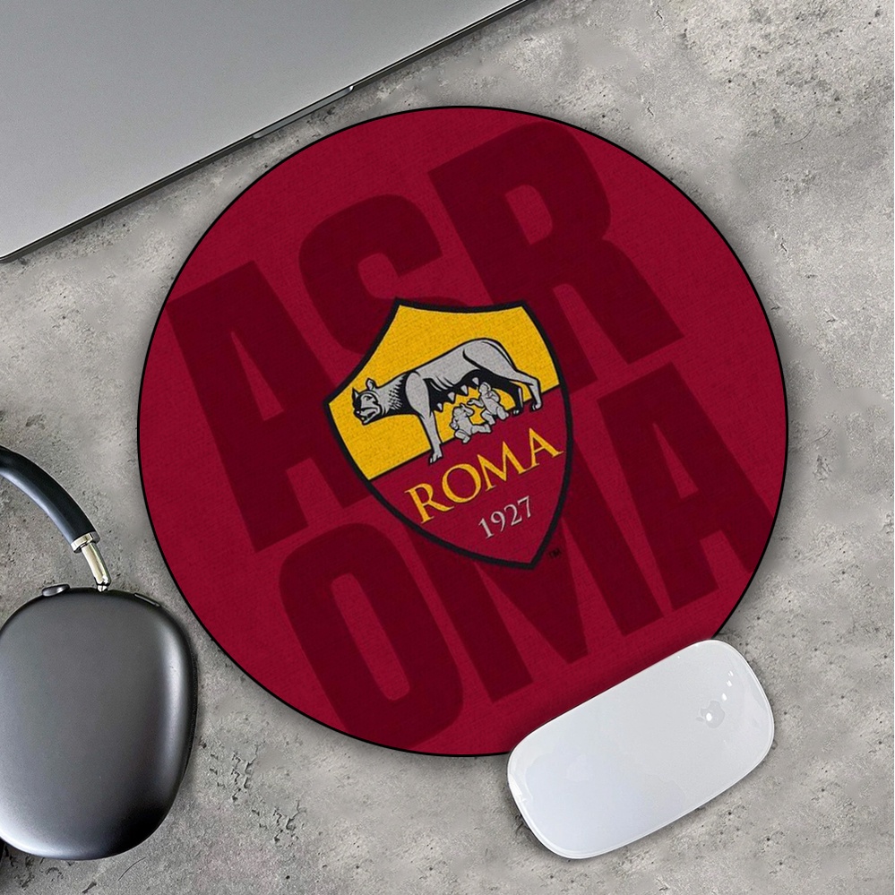 Lót Chuột Gaming in hình Roma 1927 As Roma Bóng Đá Ý Italia Football Pad decor bàn làm việc chơi game size 35cm