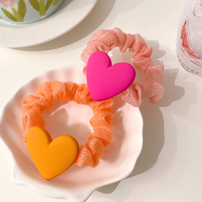 Dây Cột Tóc Ba Chiều Bản Lớn Hình Trái Tim Ba Chiều Dễ Thương Cho Bé Gái