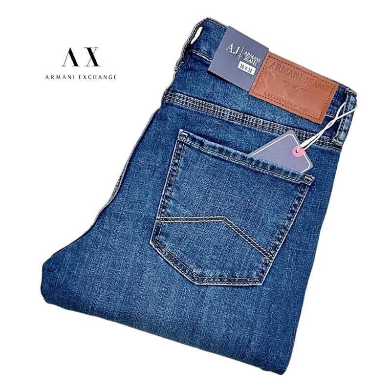 Quần jean nam hàng hiệu Armani co giãn nhập khẩu Thailan chuẩn bao đẹp - phôm chuẩn , vãi cao cấp không ra màu