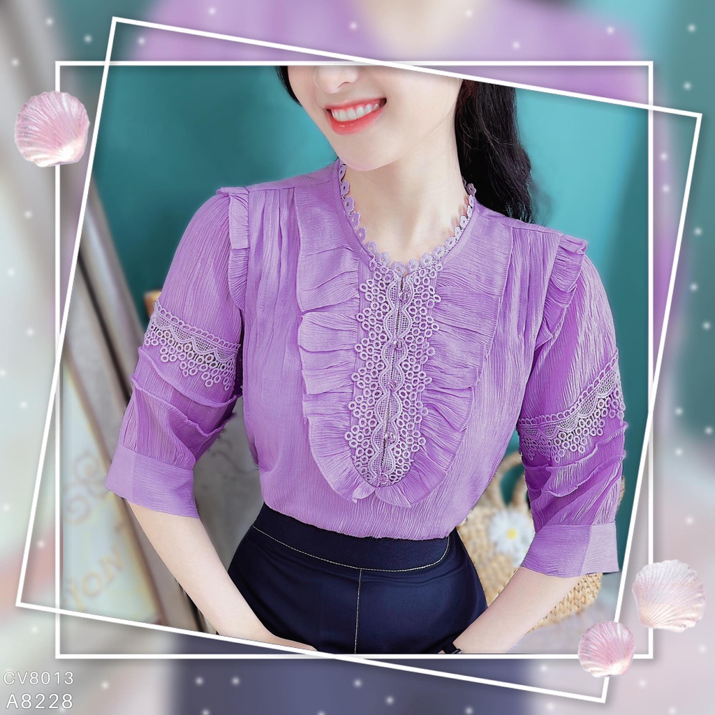 Áo sơ mi công sở nữ tơ nhũ tomato CHUU A8228