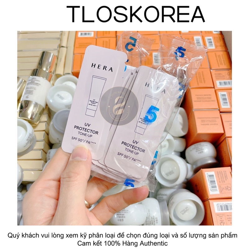 Gói Kem Chống Nắng Hera Uv Protector Tone Up 1Ml Sample - Chống Nắng Phổ Rộng Chống Uv-Nâng Tông- Dưỡng Da