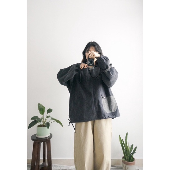 Áo hoodie unisex vải thô cào bông