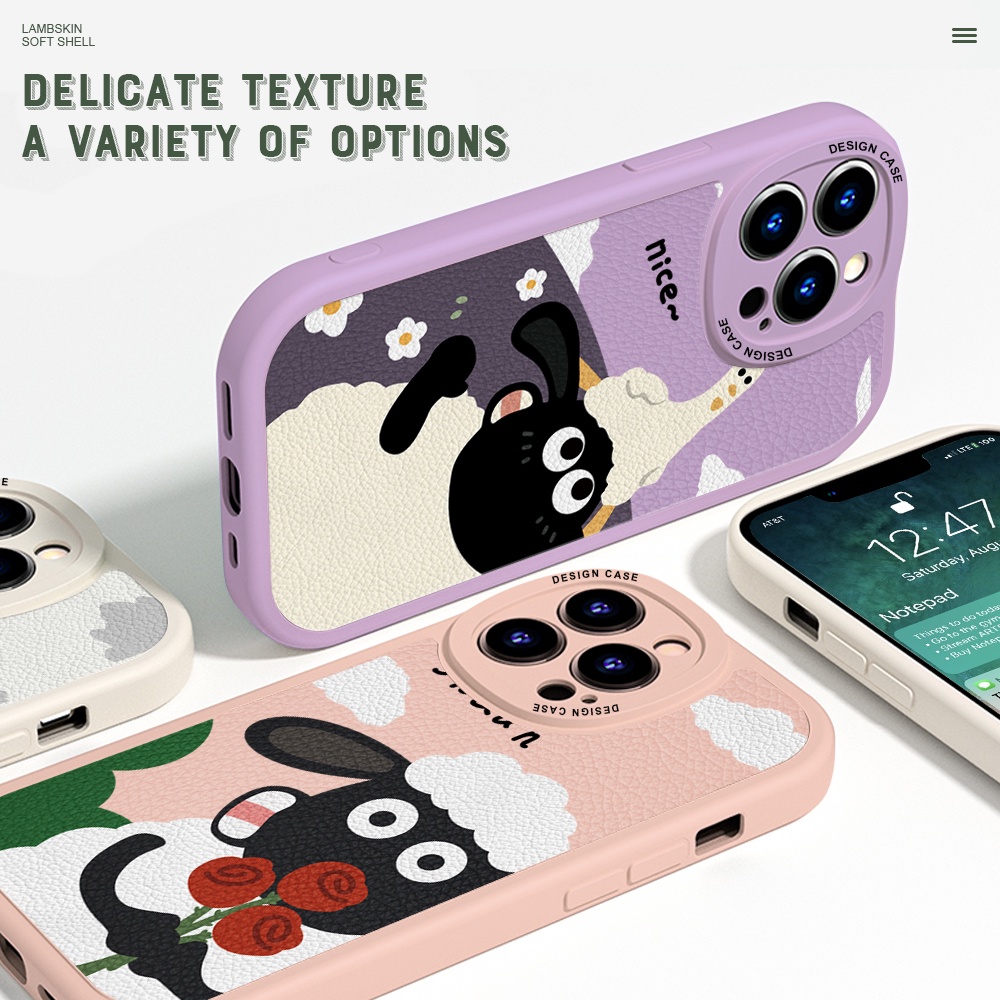Tương thích với Samsung Galaxy A04 A04E Cho Ốp lưng điện thoại In Hình Leather Back Casing Soft Silicone PU Leather Cover Cartoon Shaun the Sheep
