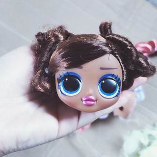 Mới bộ đồ chơi slime đầu búp bê chị em gái màu tím khoai tây chiên