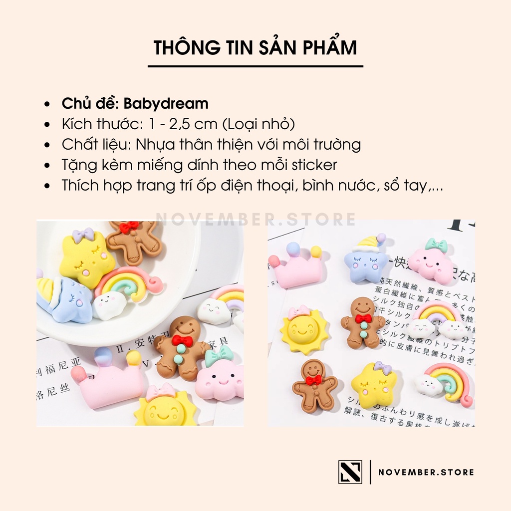 Sticker 3D gắn ốp điện thoại, bình nước, sổ tay, đồ dùng cá nhân dễ thương - Có sẵn miếng dán
