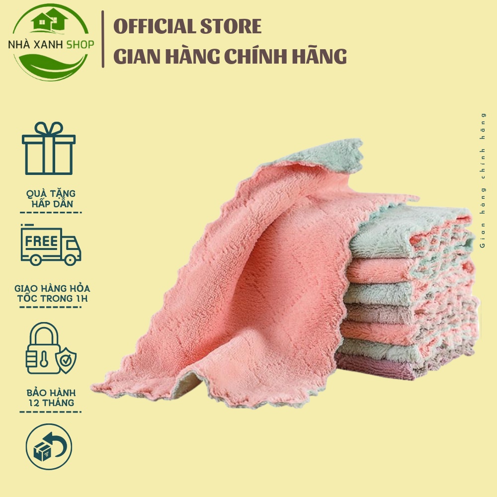 1 chiếc khăn lau tay, lau bếp 2 mặt đa năng siêu mềm, thấm hút nước, giặt lại dễ dàng