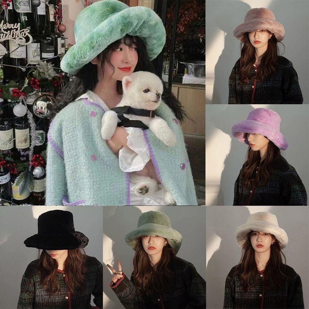 Mũ Bucket Panama Mềm Mại Ấm Áp Thời Trang Dành Cho Nữ