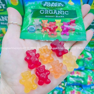 Combo 10 bịch kẹo dẻo gấu Organic Gummy Bears Black Forest kẹo trái cây Real fruit juice