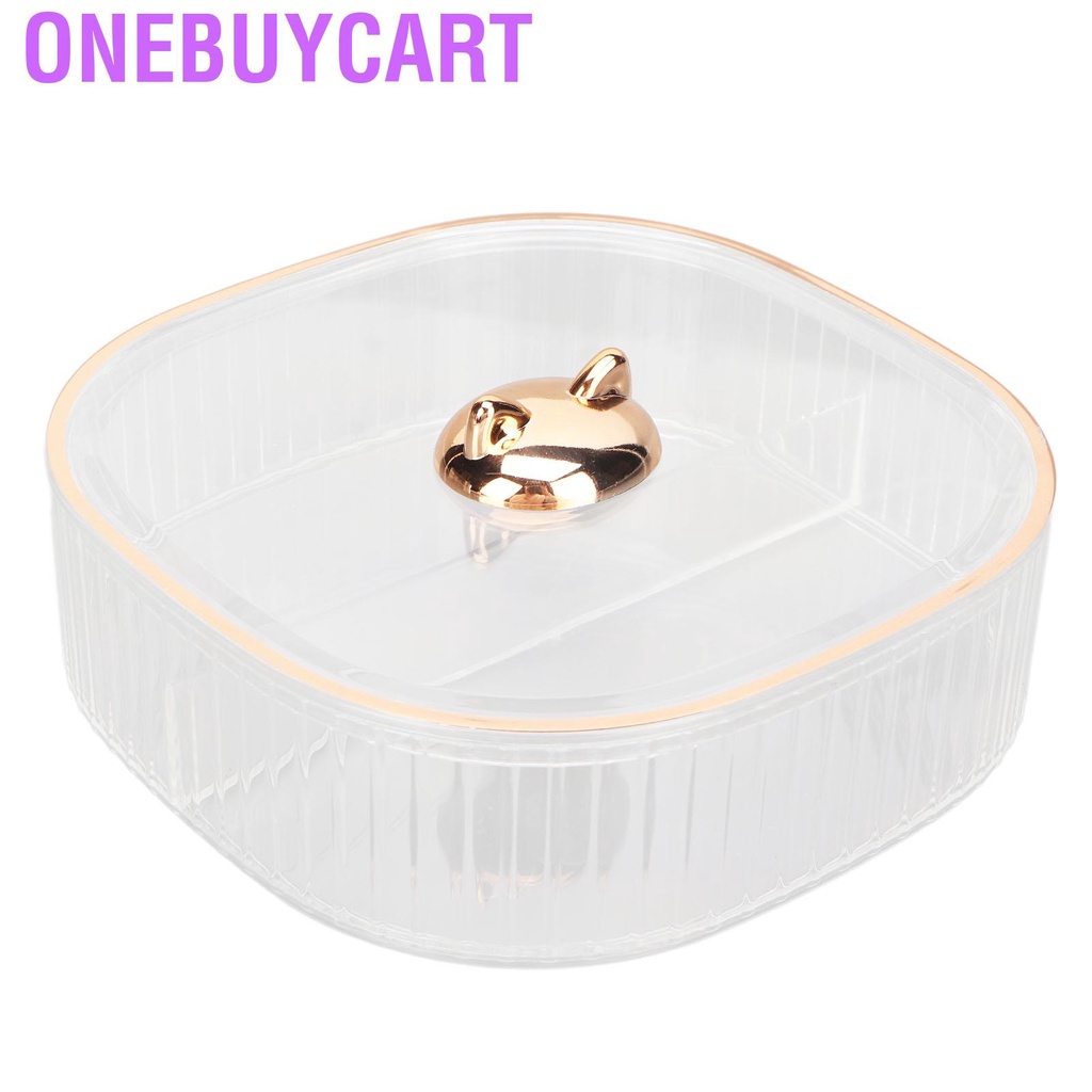 Onebuycart Jewelry Storage Box 3 Layers Stackable Elegant Transparent Space Saving Holder for Cosmetics Keys Snacks