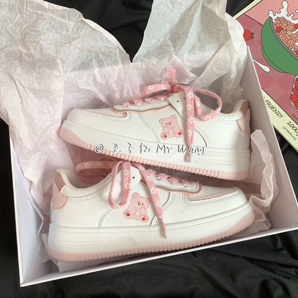 PunkyRabbit Giày Sneaker Nữ Thoáng Khí Thấm Hút Mồ Hôi Phong Cách Đa Năng Cho Mùa Xuân Thu