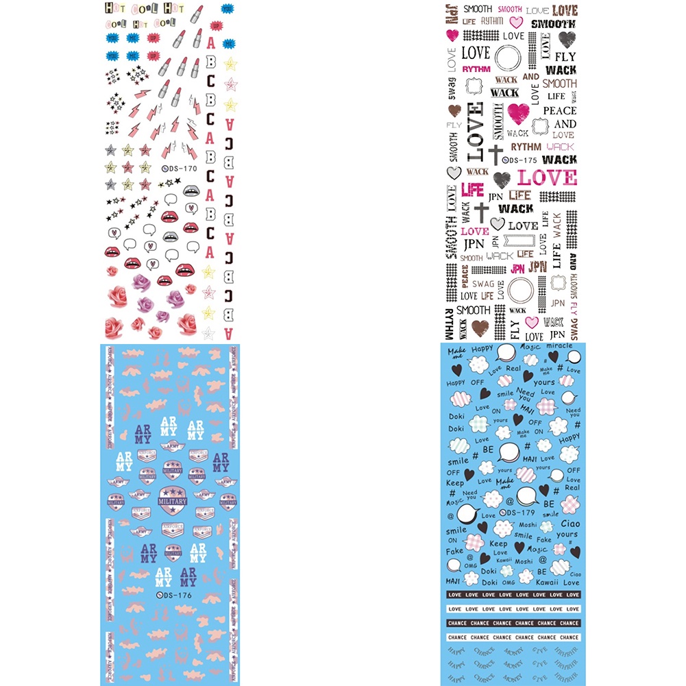 Miếng Dán Móng Chuyển Nước Trang Trí Nghệ Thuật DIY